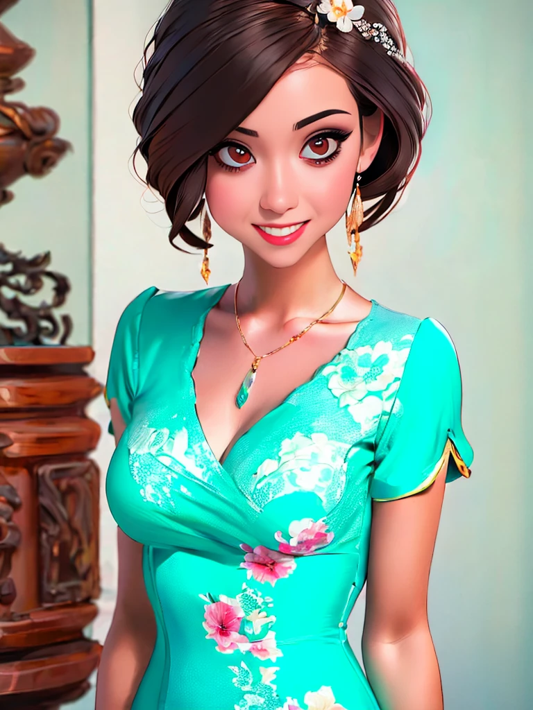 best quality, masterpiece, highres, 1girl,china dress,hair ornament,necklace, jewelry,Beautiful face,upon_body, tyndall effect,photorealistic, dark studio, rim lighting, two tone lighting,(high detailed skin:1.2), 8k uhd, dslr, soft lighting, high quality, volumetric lighting, candid, Photograph, high resolution, 4k, 8k, Bokeh