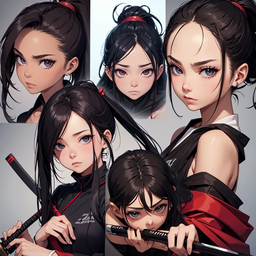 charachter, katana, Grieving, little tube, baby hair
