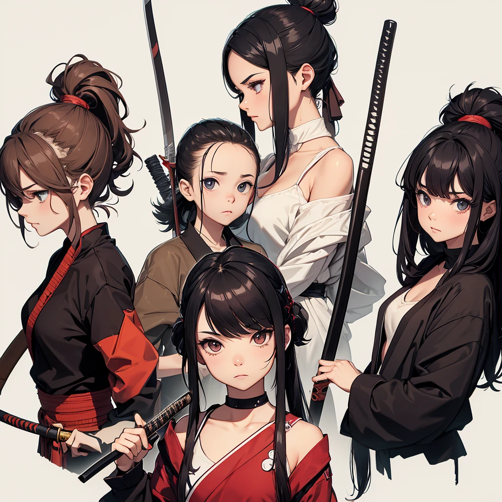 charachter, katana, Grieving, little tube, baby hair