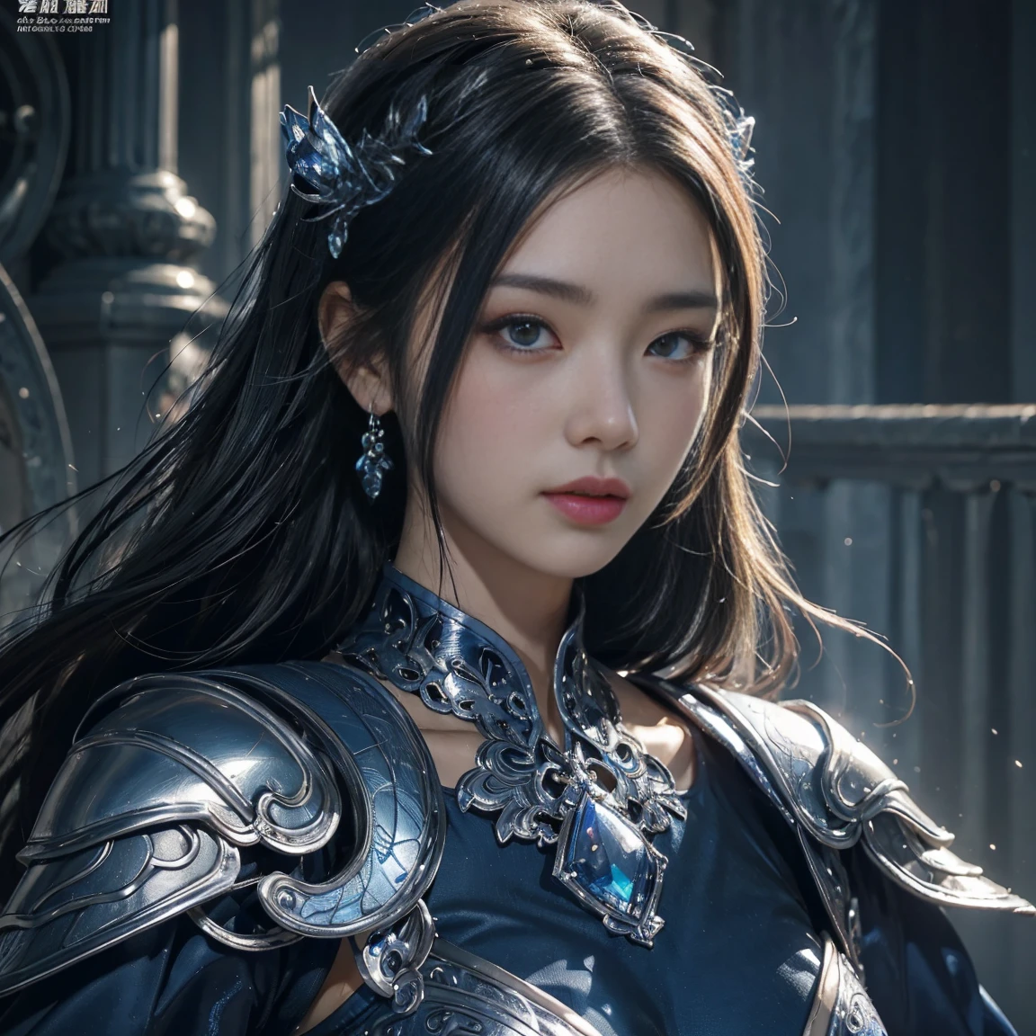 Close-up of woman in silver and blue dress, Chengwei Pan at Art Station, Jan J, Detailed fantasy art, Amazing character art, Fan Art Best Art Station, Magnificent and elaborate character art, Beautiful Armor, Highly detailed art gems, Detailed digital anime art, Art Station pixiv&#39;s artgerm, Girl in Armor, (((Boxing gloves)))