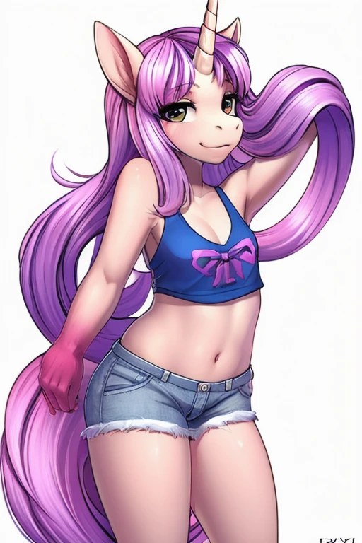 Unicorn wearing short shorts 