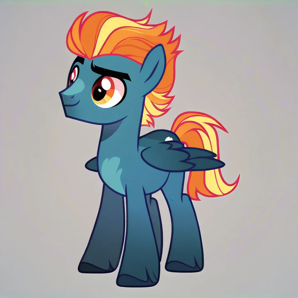 score_9, score_8_up, score_7_up, score_6_up, score_5_up, score_4_up, show accurate, full body, simple background, feral pony, male pony, young pony, pegasus, original character
