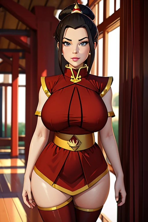 (best quality), (masterpiece), 1 girl, early 20's, huge heavy breasts, busty, massive breasts, thick, thick lips, wide hips, thin waist, azula