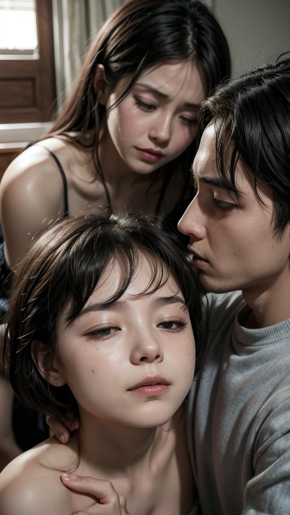 Make a mother being raped by her son and with her son's semen coming out of her