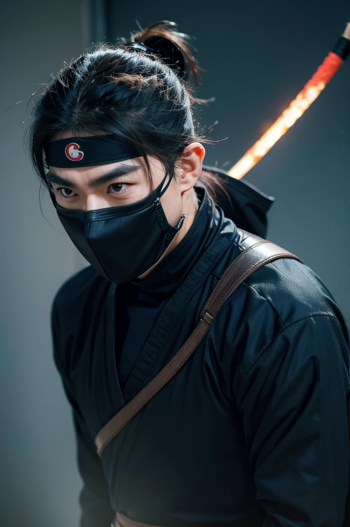 Japanese ninja with scar on his face