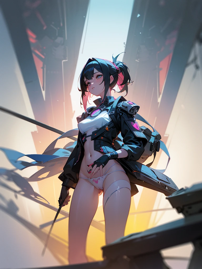 ((Best quality)), ((masterpiece)), (detailed:1.4), 3D, an image of a beautiful cyberpunk female,HDR (High Dynamic Range),Ray Tracing,NVIDIA RTX,Super-Resolution,Unreal 5,Subsurface scattering,PBR Texturing,Post-processing,Anisotropic Filtering,Depth-of-field,Maximum clarity and sharpness,Multi-layered textures,Albeo and Specular maps,Surface shading,Accurate simulation of light-material interaction,Perfect proportions,Octane Render,Two-tone lighting,Wide aperture,Low ISO,White balance,Rule of thirds,8K RAW,wet panties,Take the floral panties,white panties,can saw a trace on my underwear vagina,Pink floral panties, panties is very wet,The panties are so sheer you can see the pussy,(idle),Spread legs,tattoo between legs,((The pussy is shiny)),Both hands were tied,mons pubis,The labia majora are very large,underwear was soaked with water.