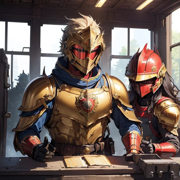 High Resolution, Masterpiece, HD, High Quality, Backlighting, Overexposure, Optical Illusion, Silhouette,
Anime Style, Digital Art, Multiple Views,
{{((1soldier: Lannister soldier: (red knight helmet, gold helmet visor, red neck armor, red crest over helmet, red facemask, red knight mask, head and face covered), (gold lion head on uper cuirass, red cuirass, blue knight shoulder plates, blue gauntlets, blue belt, blue hip armor, red knee plates, red long knight boots, blue lion shield, silver broadsword) (modern british red castle, morning day, military trucks, military buggies, swords and other weapons guarded around), (marching around the castle outskirts, militar trucks stationed, morning day))}}