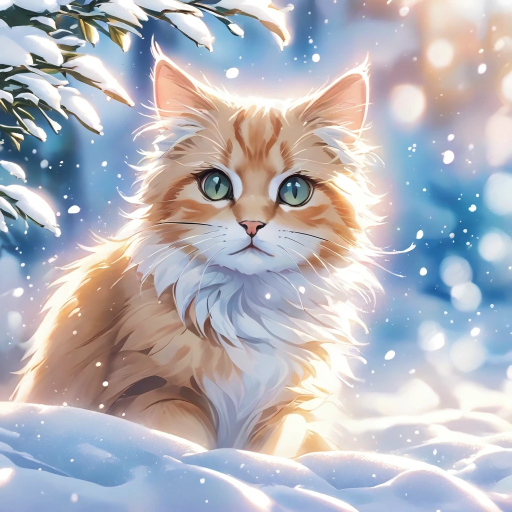 Cat，snow