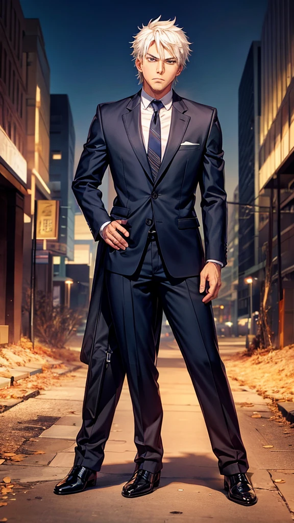 anime, male, stern, disappointed, business suit