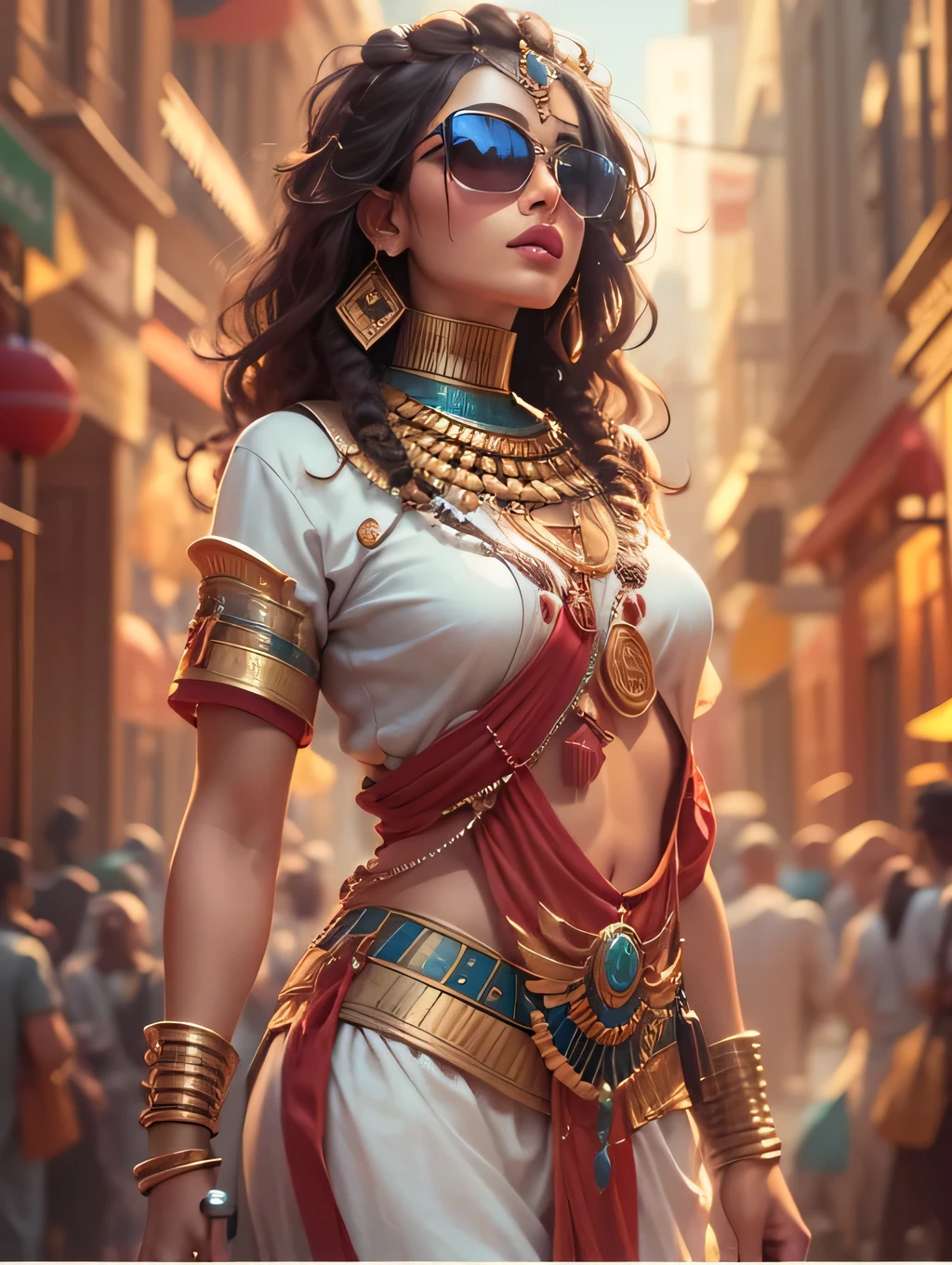 Ancient beautiful sexy indian woman, royal, ancient traditional cyberpunk indian village, long lost indian fantasy, ancient cyberpunk indus valley civilization