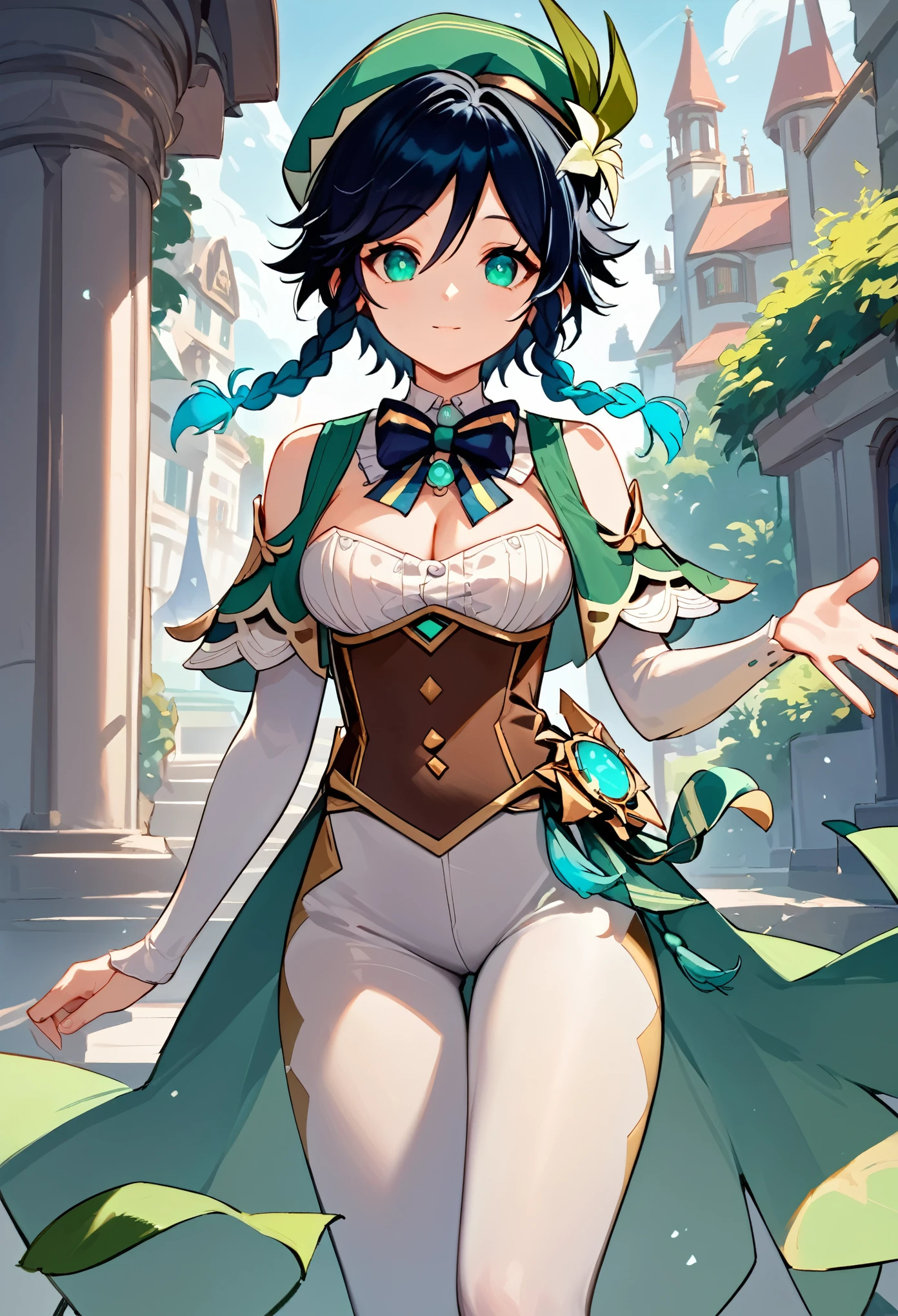 score_9, score_8_up, score_7_up,source_anime, high res image,masterpiece,best quality,girl,cute face,clear skin,cleavage,venti_genshin,