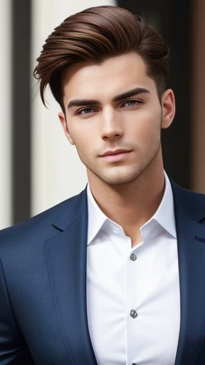  A handsome man Adelson stylish hair focus on the face