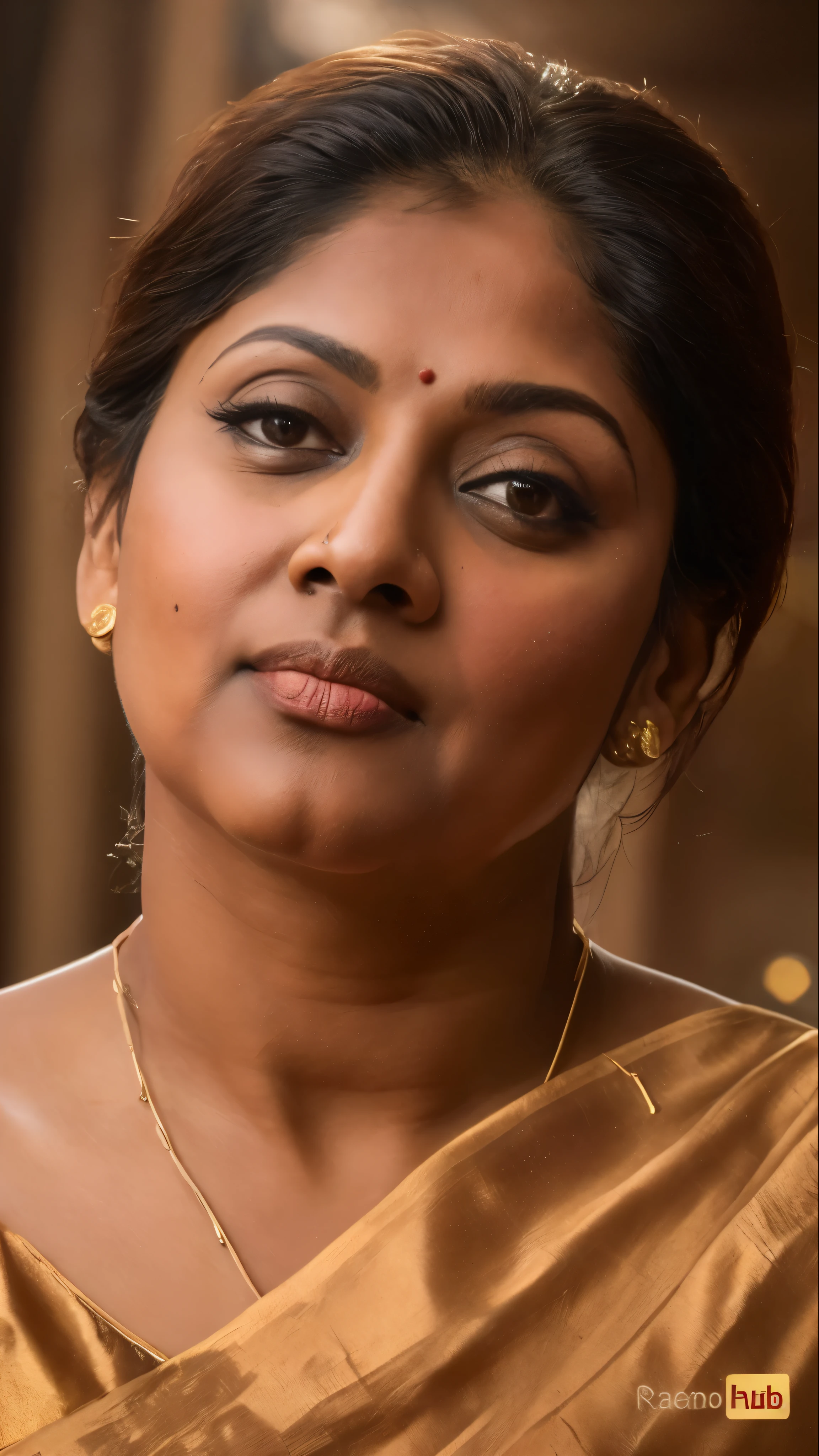 Foto RAW, photorealistic, photography, full body shot, 57 years old Woman, nadhiya moidu, hot nadhiya mommy, master shot, perfect eyes, goddess like beauty, nadhiya momma, nadhiya amma, pierced eyes, perfect thick chubby mallu Desi aunty bhabhi, Wearing a Stanapatta, a chest-band.Saree model, model Photography, Indian saree shoot, Indian traditional wear advertising photography, traditional wear brand shoot, face of indian chubby milf actress Nadhiya or Nadia Moidu or Nadiya moidu, masterpiece, realistic, realism, incredible details,  pleasure, photorealism, detailed skin, skin pores, high contrast, photorealistic Artstation 8k HD digital art trend of high definition and detailed realistic skin texture, ultra detail, realistic skin texture, armature, best quality, ultra high definition, (photorealistic:1.4),, high resolution, detail, raw photo, sweat, Re sharp, by Lee Jefferies Nikon D850 Film Stock Photo 4 Kodak Portra 400 Camera F1.6 Lens Rich Color Ultra Real Realistic Realistic Textures Dramatic Lighting Unreal Engine Trending at Art Station Cinestill 800,(pele altamente detalhada: 1.2), 8k UHD, DSLR, soft-lighting, alta qualidade, grain of film, Fujifilm XT3,she didn't like to wear blouse or bra, she is happy to wear only saree, she hates blouse or bra, detailed hairy armpits, hyper realistic skin, skin pores, sweat, veins on the body, skin texture, freckles 0.2, RAW photo, astounding details, professional fashion photography, photographed by master photographer, insane skin texture details, textured skin, lifelike texture, super detailed, 