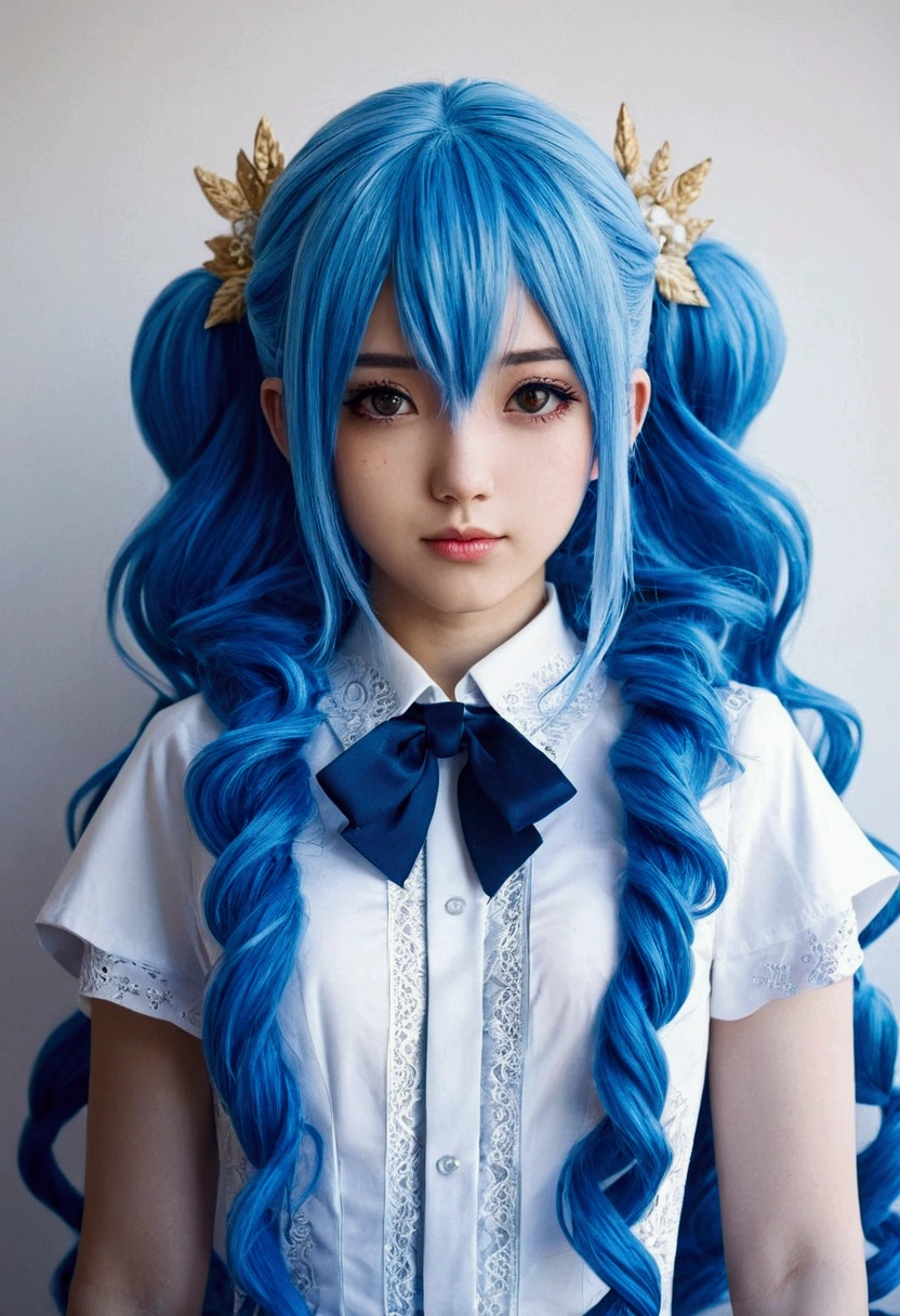 Anime girl with blue hair