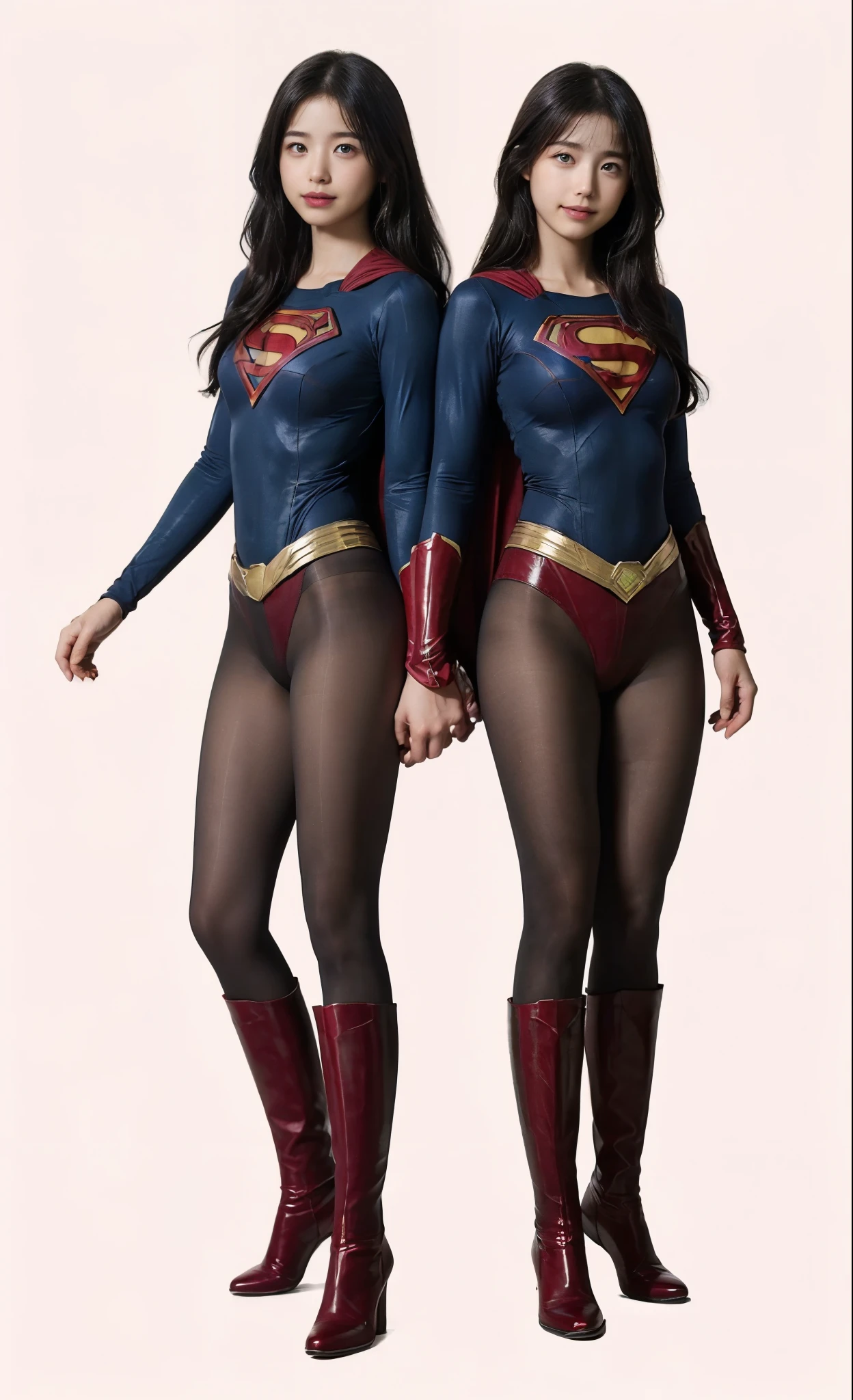 No background、(((Beautiful legs in black tights.)))、(((Legally express the beauty of your smile)))、((((Make the most of your original images)))、(((Body-hugging Supergirl costume)))、(((Supergirl Costume)))、(((short and beautiful hair)))、(((suffering)))、(((Please wear black tights....、Wear red boots)))、((Best image quality、8k))、((Highest quality、8k、masterpiece:1.3))、(((Preserve background )))、Sharp focus:1.2、Beautiful woman with perfect figure:1.lim Abs:1.2、Wet body:1.5、Highly detailed face and skin texture、8k
