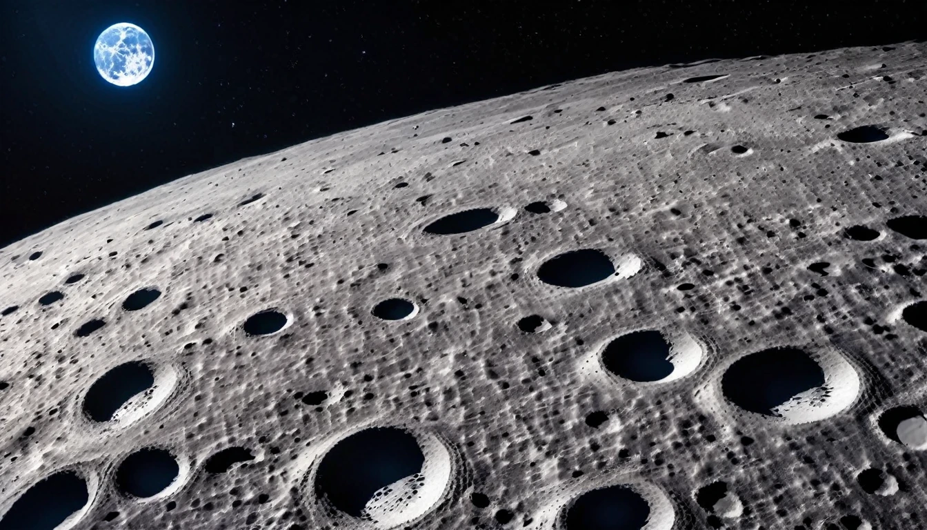 view of Earth from the lunar surface:1.25, Lunar surface, space photo, on the moon, moon background, moon background, on the moon, Lunar soil, space photo, moonscape, Focus on the Moon, On Moon, Numerous craters, Seeing the Earth from the surface of the moon:1.9, big earth in the background, Dark starry Universe