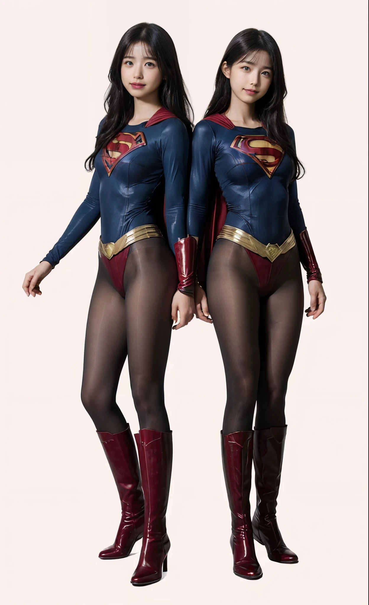 No background、(((Beautiful legs in black tights.)))、(((Legally express the beauty of your smile)))、((((Make the most of your original images)))、(((Body-hugging Supergirl costume)))、(((Supergirl Costume)))、(((short and beautiful hair)))、(((suffering)))、(((Please wear black tights....、Wear red boots)))、((Best image quality、8k))、((Highest quality、8k、masterpiece:1.3))、(((Preserve background )))、Sharp focus:1.2、Beautiful woman with perfect figure:1.4、Slim Abs:1.2、Wet body:1.5、Highly detailed face and skin texture、8k