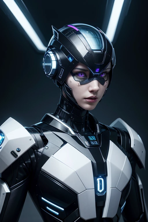 Create an image of an NFT-style robot with a futuristic and cybernetic design. The robot should have a stylized appearance, with meticulous details and an aesthetic that combines cutting-edge technology elements with digital art. The image should be of maximum quality and rich in details, suitable for use as a profile picture.