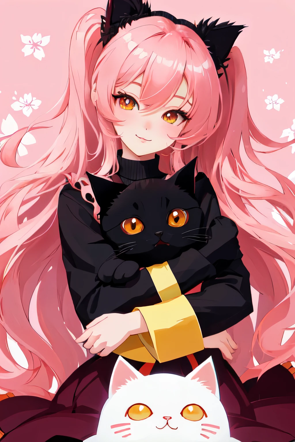 a cute vector of a kitten with cherry, anime-style, M Jenni-Stil, digital Illustration, Close to perfection, muito detalhado, smooth, keen focus, Illustration, 4K resolution
