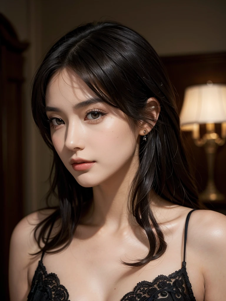 (best quality), (masterpiece), the most beautiful woman in the world, with brown hair, (beautiful:1.3), (attractive:1.3), elegant, (black hair:1.3), (intricate details:1.1), (hyperrealistic:1.2), (classic portrait), (vibrant:0.9)