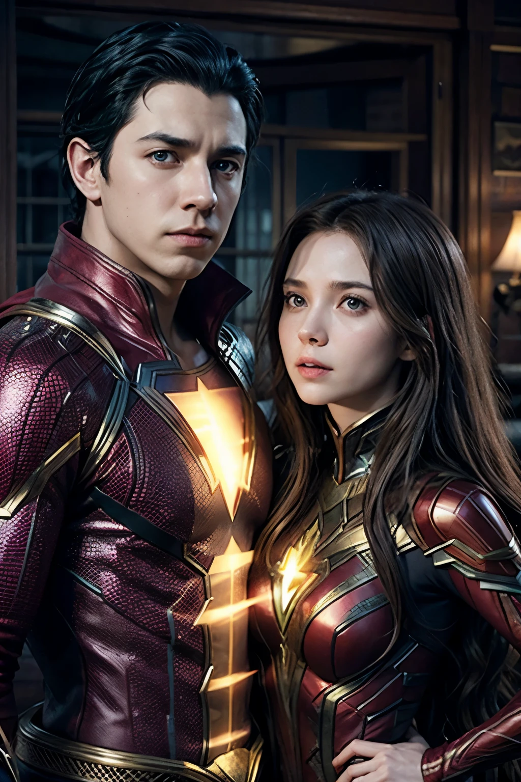 Shazam and Scarlet Witch