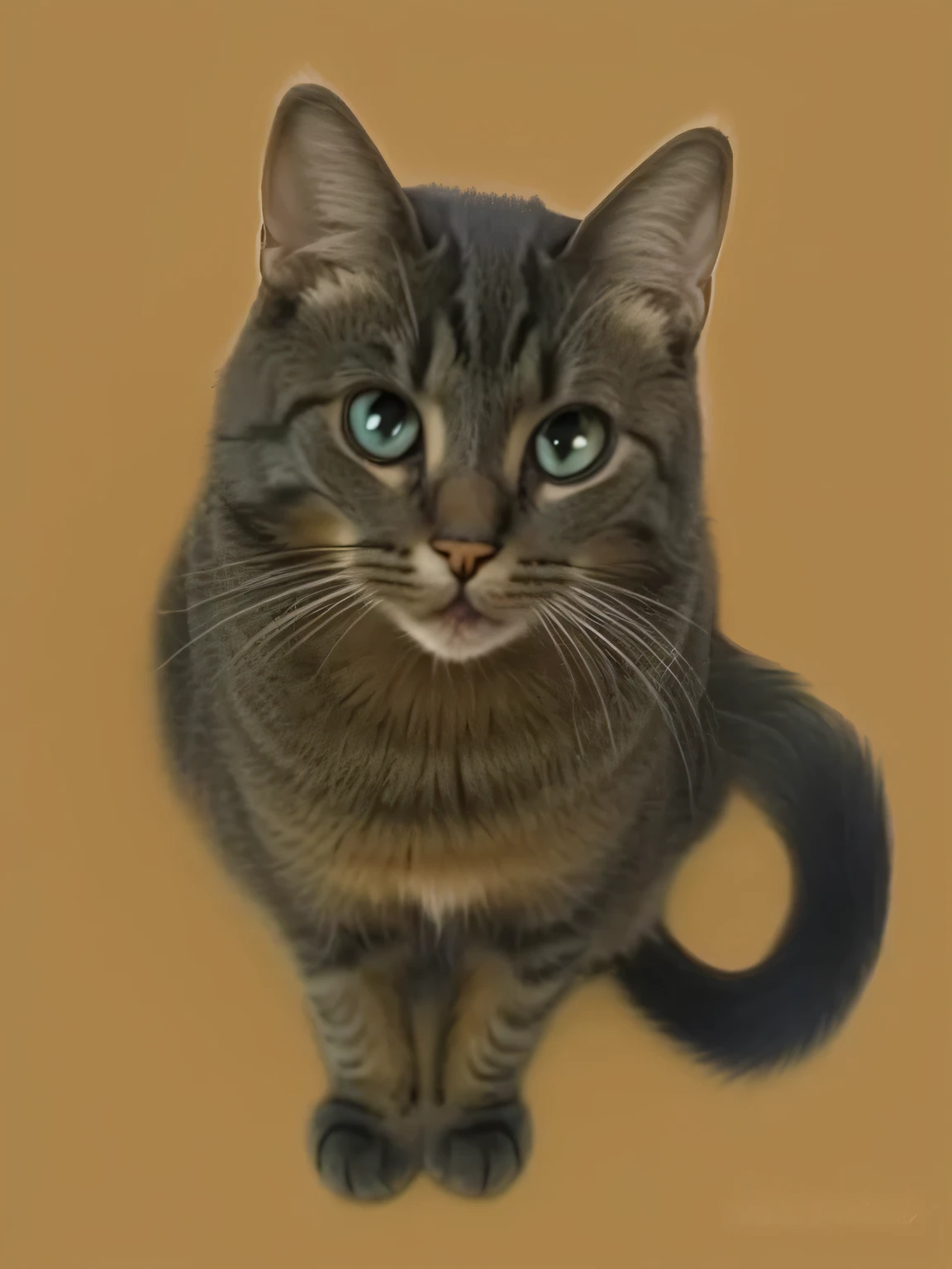 a very cute cat, she is very happy, vivid colors, high contrast, her look is very happy and bright, she is smiling, the image is very detailed