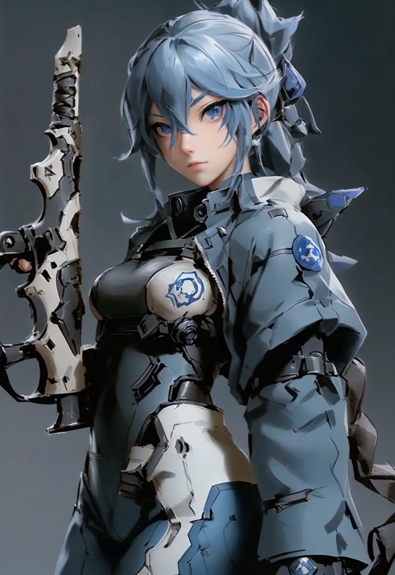 a close up of a person holding a gun and wearing a uniform, ana from overwatch, shirow masamune, sigma from overwatch, official character art, as an overwatch character, sigma female, as overwatch character, echo from overwatch, katana zero video game character, soldier 7 6 from overwatch, motoko kusanagi, pharah from overwatch
