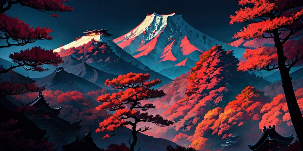 Dark Japanese mountains