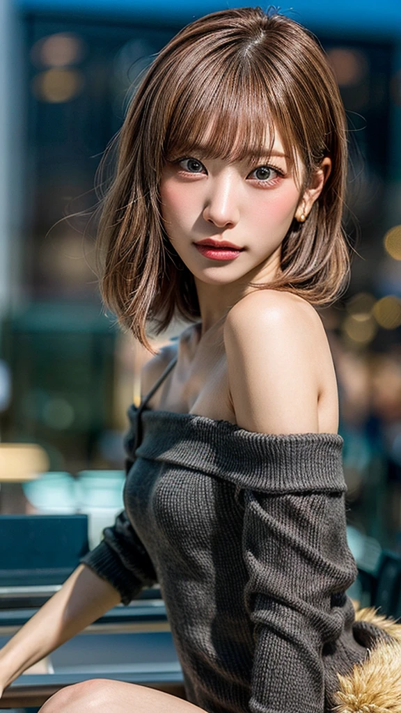 Highest quality, Tabletop, Ultra-high resolution, (Realistic:1.4), RAW Photos, One Girl, Off the shoulder, In the Dark, Deep Shadow, Modest, Cold Light, Detailed skin