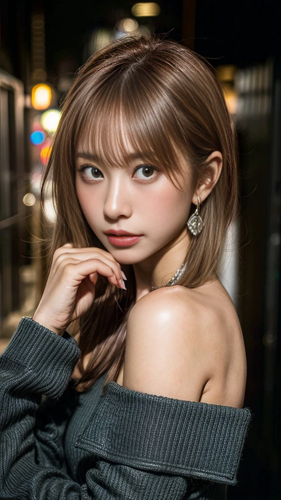 Highest quality, Tabletop, Ultra-high resolution, (Realistic:1.4), RAW Photos, One Girl, Off the shoulder, In the Dark, Deep Shadow, Modest, Cold Light, Detailed skin