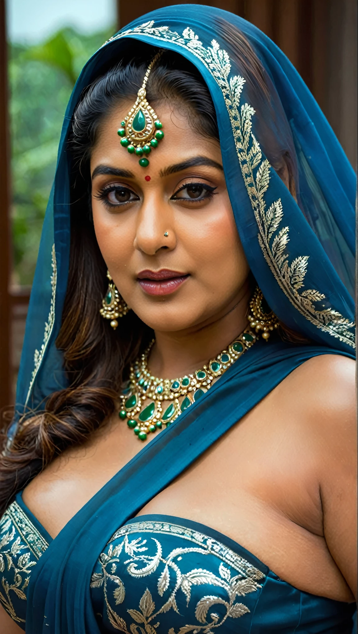 Wearing a sexy satin saree with strapless Bra, sexy Indian housewife, Looks like Indian Actress Nayanthara, actress Nayanthara, mallu, mallu aunty, desi aunty, full figured mature beauty, sweaty skin , shining skin, sweat, attractive figure, 48 years old, spicy hot, desi milf, desi aunty, a close up of a woman in a red dress in a bedroom, inspired by Avigdor Arikha, sleek!!!, indian super model, wavy hair combed to one side, actress, by Jitish Kallat, smoldering, intense smoldering, fashion, an angel, print ready, with a dramatic looking, inspired by Sudip Roy, seductive look, sexy Saree queen, sexy Saree fashion, seductive Saree, wear saree, sizzling hot Beauty, skin pores, hairy armpits, beautymarks,