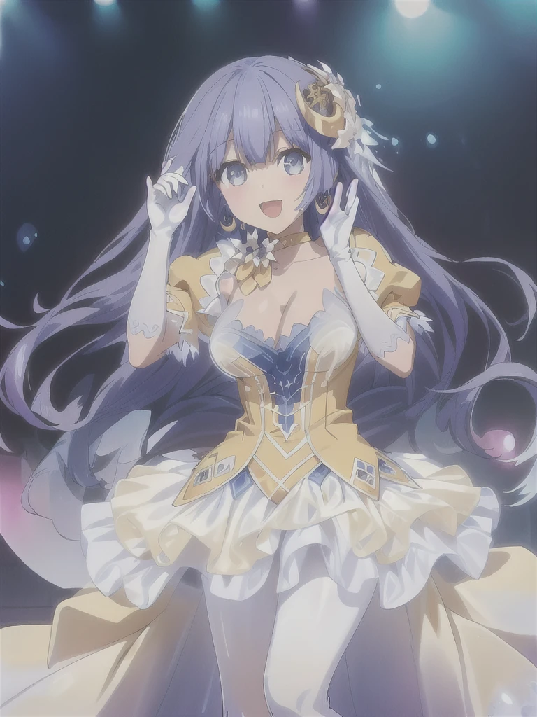 a closeup of a woman in a yellow dress and long hair, cheered up moe artstyle, official artwork, official cheered up artwork, I will also make fanart., high detailed official artwork, official art, cheered up visual of a cute girl, ethereal cheered up, king hymn as princess, detailed key cheered up art, cheered up goddess, cheered up best girl, 8k!, cheered up! 4k