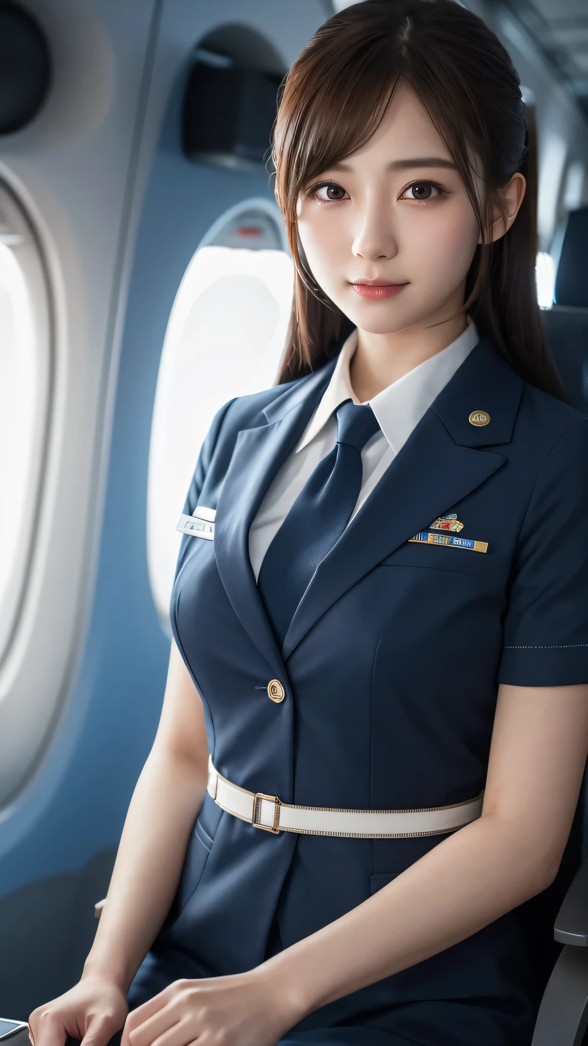 Super detailed, High resolution, Super detaileded, highest quality, wonderful, highest quality,Integrated 8K wallpaper, cinematic lighting, stewardess、20-year-old、Japanese