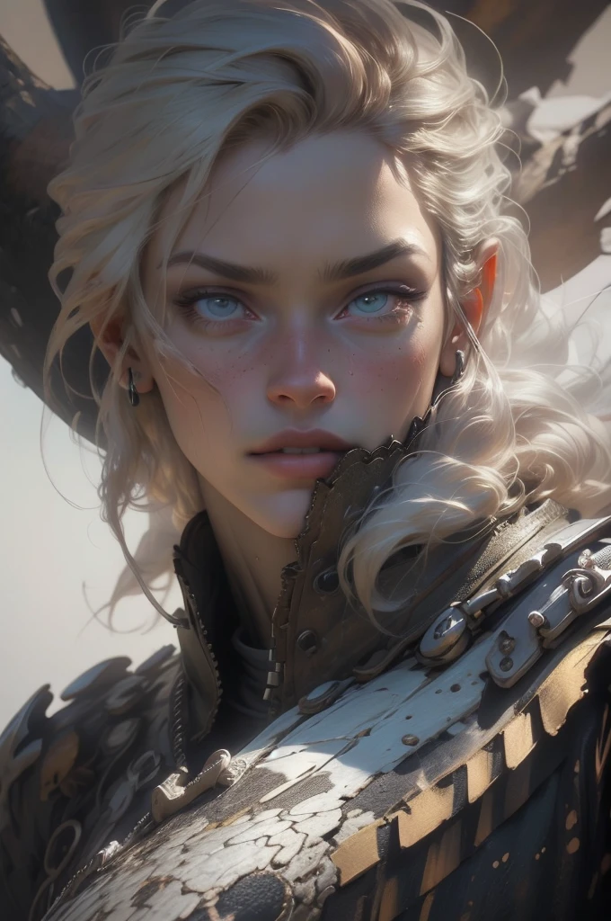a beautiful fire keeper, detailed face and eyes, long eyelashes, serene expression, intricate armor, holding a lit torch, glowing embers, dark fantasy, dramatic lighting, moody atmosphere, chiaroscuro, cinematic, (best quality,4k,8k,highres,masterpiece:1.2),ultra-detailed,(realistic,photorealistic,photo-realistic:1.37),muted color palette, dramatic shadows