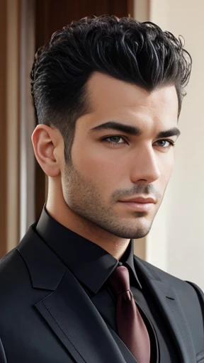 A handsome goetian man focus on the face