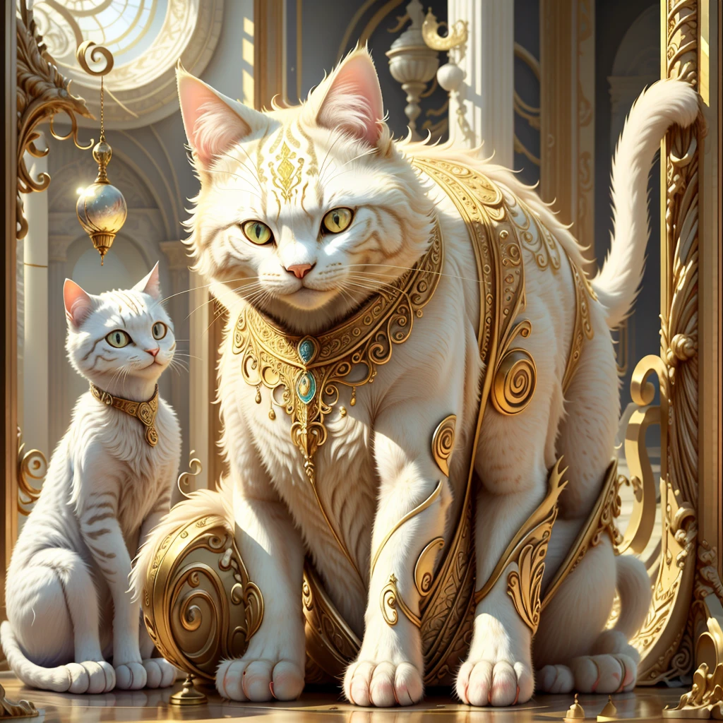Ivory Gold AI Psychedelic Magic,Cat,Cleanliness,Bright,smile,interesting