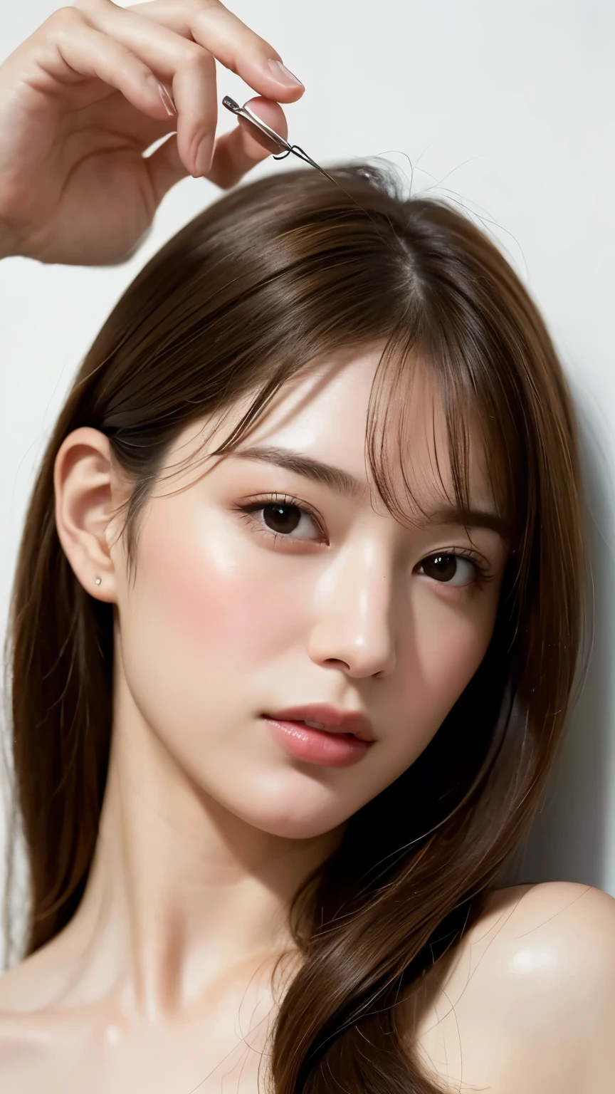 (8ก, Highest quality: 1.2), Very detailed, A complete solution, (Realistic, Realistic photo: 1.37), Portraiture, High resolution RAW color photograph, Arrested at work, High resolution and beautiful, High resolution, 8ก Image Wallpaper, Amazing details, Large file size, Very detailed美しい女の子, Very detailed face, Finely defined eyes, Fine skin., All features are clearly displayed., The contours of the fingers are perfectly shaped.., The nose shape is correct., expressive lips, Perfect Anatomy, The background is not blurred, One Story, (20:1.2), 20th Generation, pretty girl, Realistic