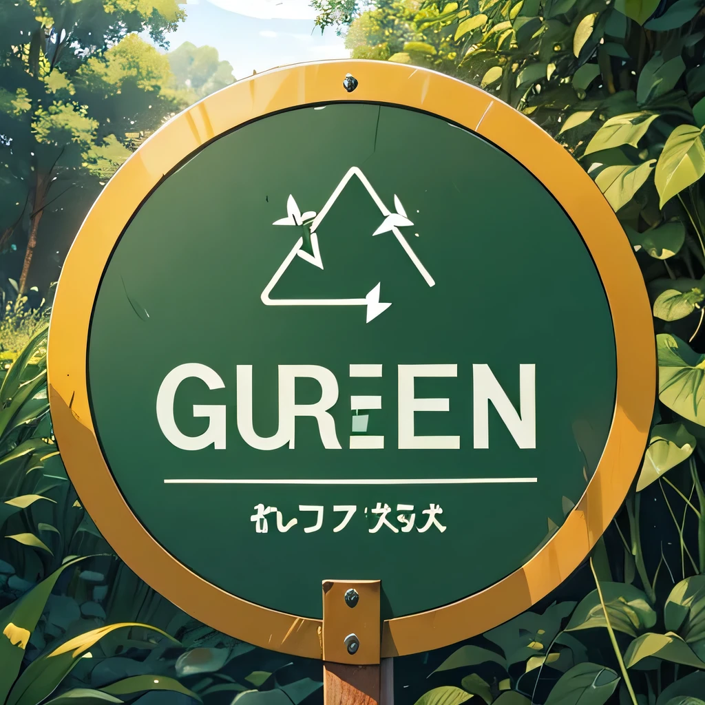  a green environmental sign