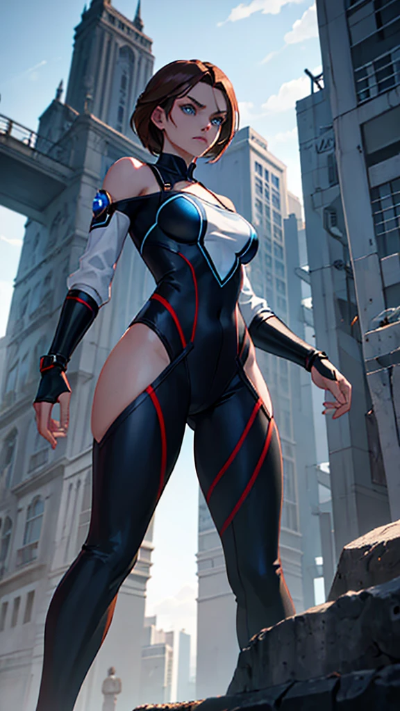 {{Dynamic composition}},{{masterpiece}}, {{{Highest quality}}},{{Very detailed}},Fitness Woman ,{{blushing with anger}},{{v-shaped eyebrows}},{{figure}},{{tall}},{{Adult female}},{{Dolphin Shorts}},Sleeveless hoodie Red Hair Bob Small breasts tall Slim body Thin legs Lawn ground clavicle Décolletage Wristband