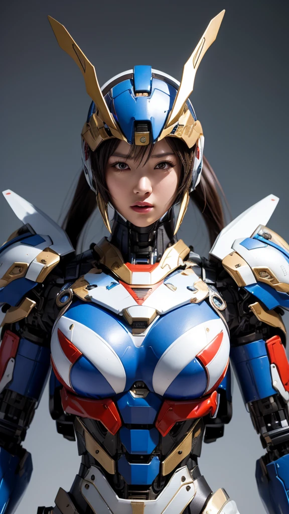 Textured skin, Super Detail, high details, High quality, Best Quality, hight resolution, 1080p, hard disk, Beautiful,(Super Heroine),Oppai Missile,beautiful cyborg woman,Mecha Cyborg Girl,Battle Mode,Girl with a Mecha Body,She wears a battle cyborg mech with a weapon,Fulll body Shot