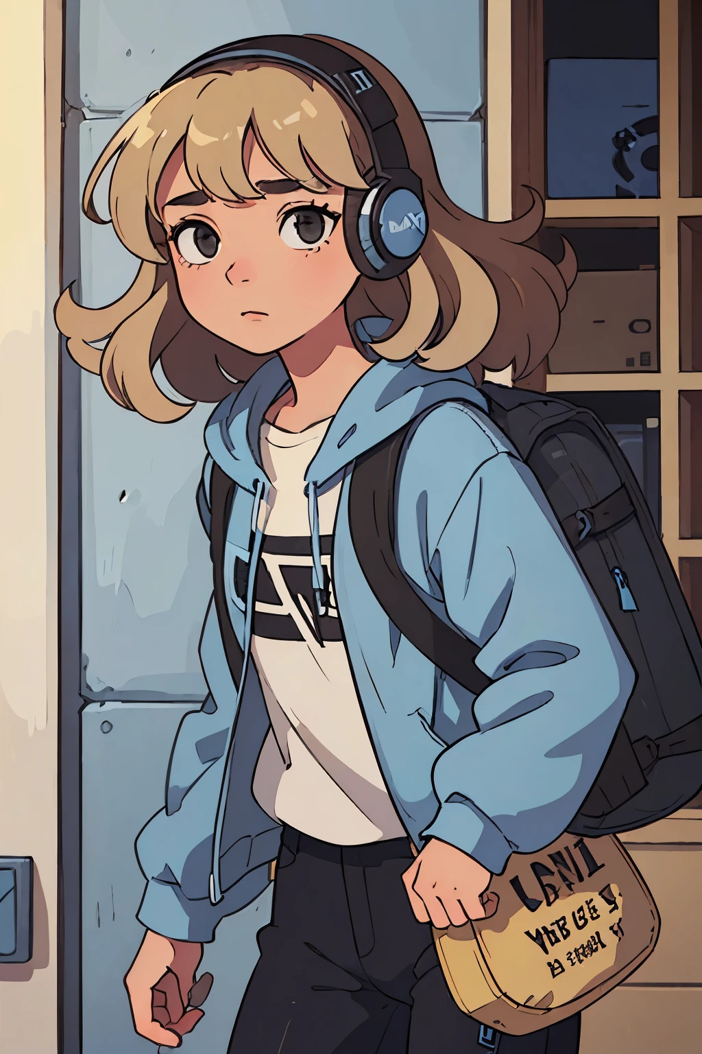 Ana is and tall. Has brown skin, your hair is extremely curly (do tipo 3B), her hair is blonde and her eyes are dark brown. Likes cats and dogs, loves listening to music and always carries headphones in his backpack, have the habit of reading frequently, and loves cycling.