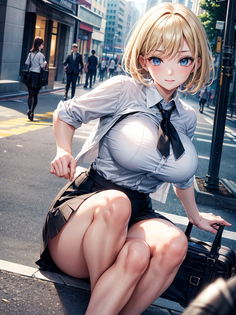 (masterpiece), (Highest quality), (((High resolution))), (Rebis style), (girl abandoned in garbage dump), (Sakura Igawa_Taimanin), blonde_short hair, (Highly detailed face),Erotic,((bimbo body)),Perfect Breasts,(huge breasts:1.5),sexy,(Perfect body line),Narrow waist, (Dark Skin), (The girl is lying face down), (perfect full body),(A girl collapses in a garbage dump)。