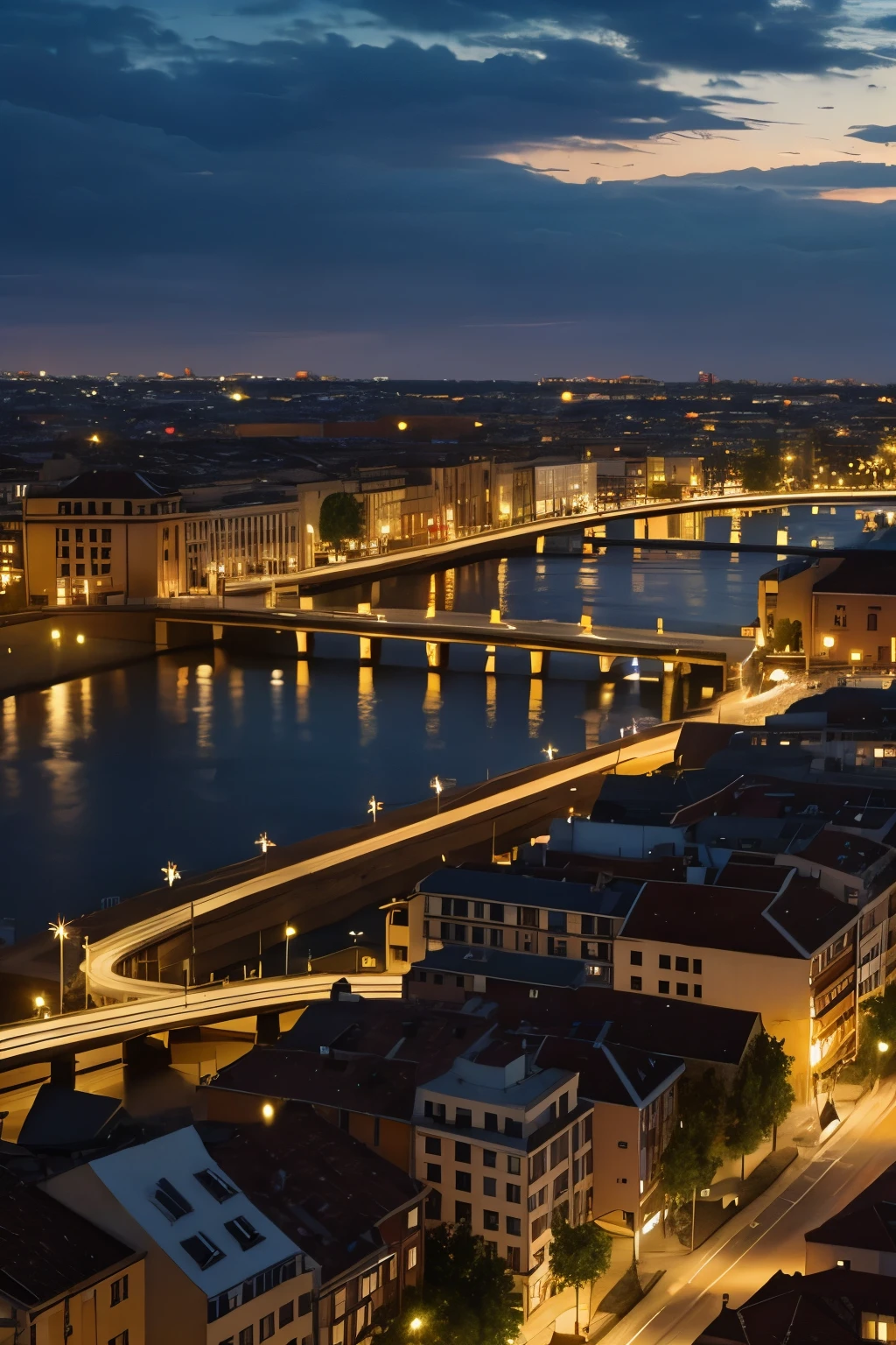 a cloudy sky over a Sud European city at dusk