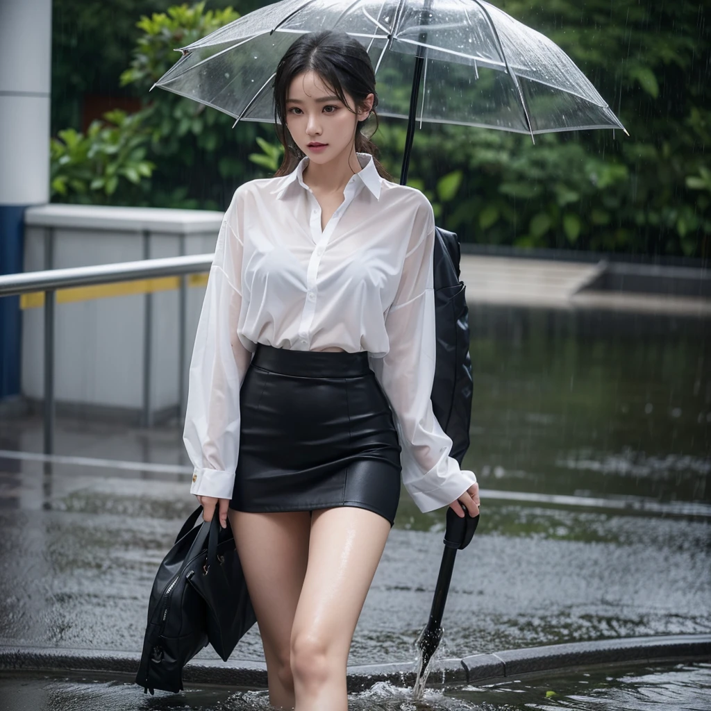 mini skirt、Leg spread、Hair getting wet in the rain、Transparent shirt、Beautiful woman getting wet in the rain、typhoon、Get wet without an umbrella、Beautiful woman in the rain、雨で濡れたBeautyOL、Detailed face、Realistic、beautiful girl、Beauty、Office Lady Uniform、beauty、Transparent nipples、Beautiful woman、Narrow waist、Handsome woman、Tight pants look、suit、Sexy pose、タイトなsuitパンツ、雨で濡れたsuit、Wet naked shirt、See-through shirt、Shot in heavy rain、Naked shirt