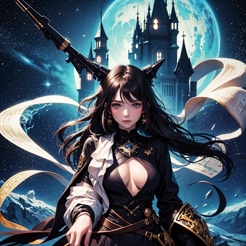 black castle in space