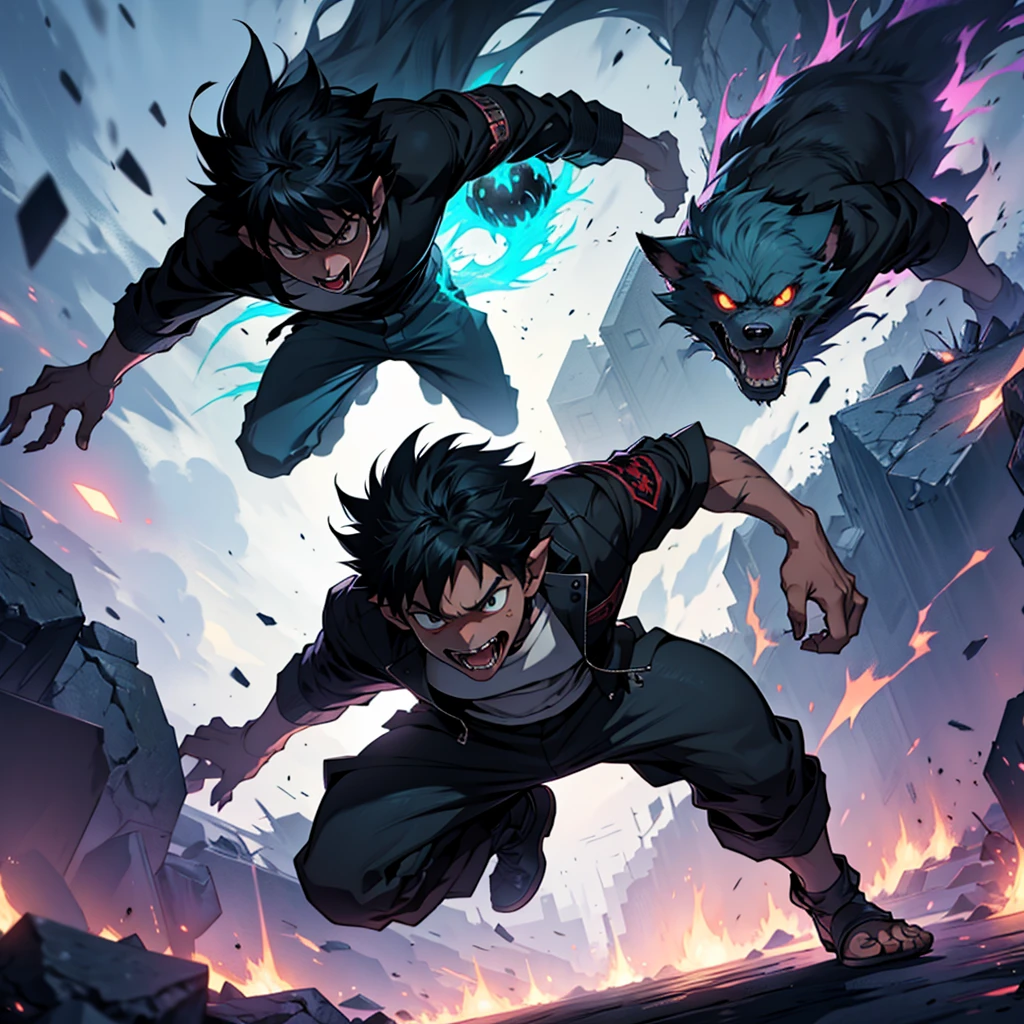 I want to see Deku completely transforming into a black werewolf emanating an aura of death