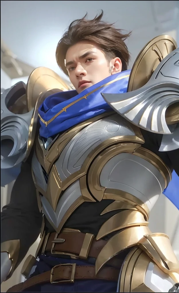 ((BEST quality,8k,masterpiece:1.3)),upper body,sharp focus:1.2,man with perfect figure,highly detailed facial and skin texture,detailed eyes,double eyelids,interior view,short hair,masculine face,muscular physique,chiseled jawline,piercing gaze,strong brow,flawless skin,natural lighting,studio setting,cinematic composition,dramatic lighting