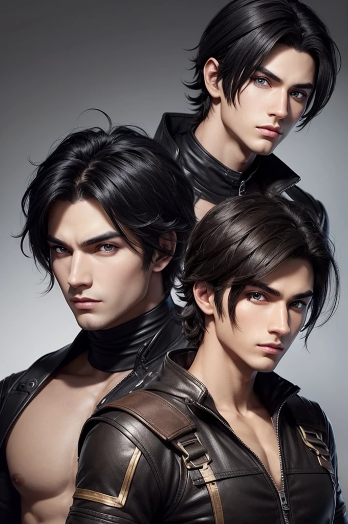 I would like to create a male Gamer character with black hair and brown eyes.very creative.