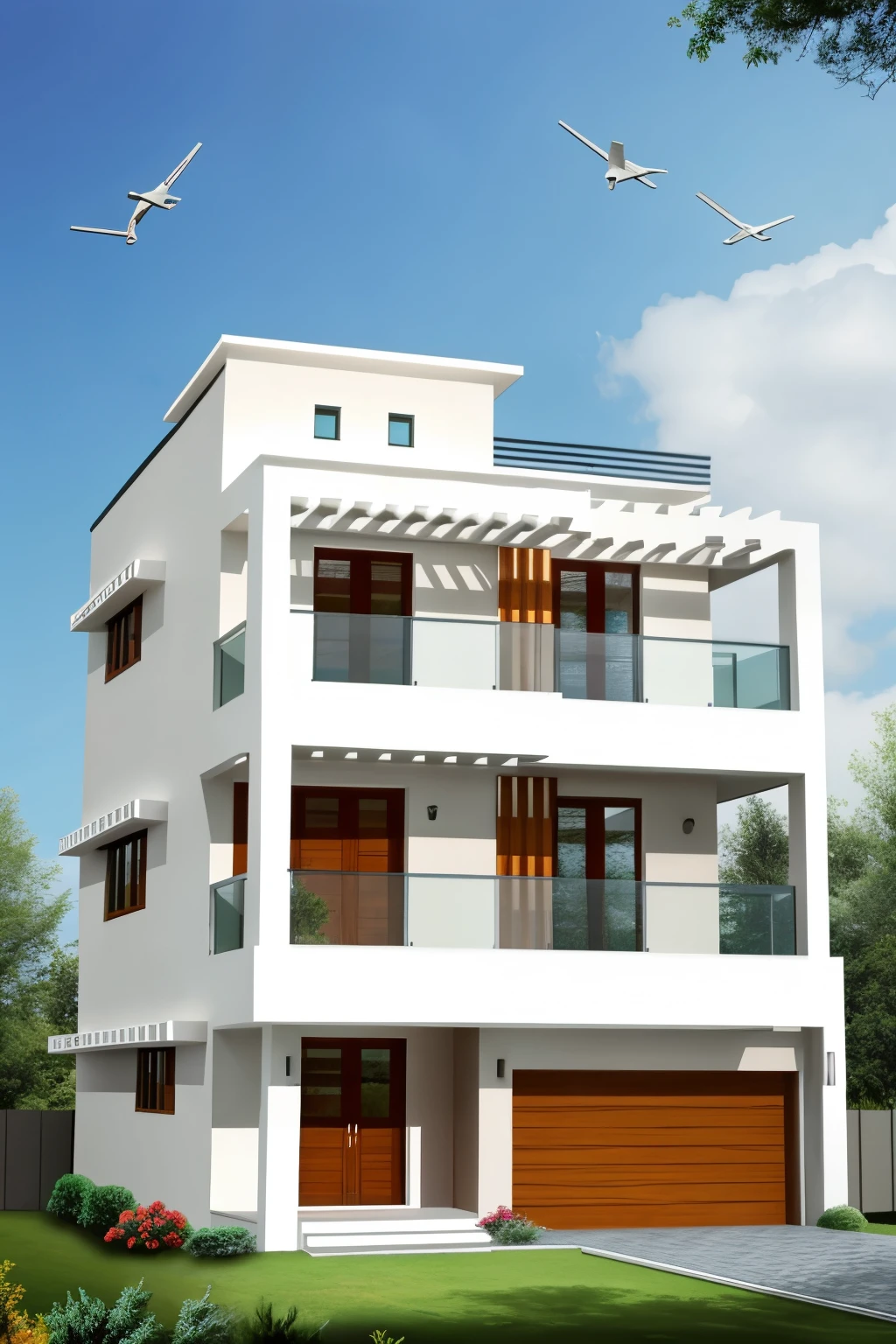 Two-story modern house
