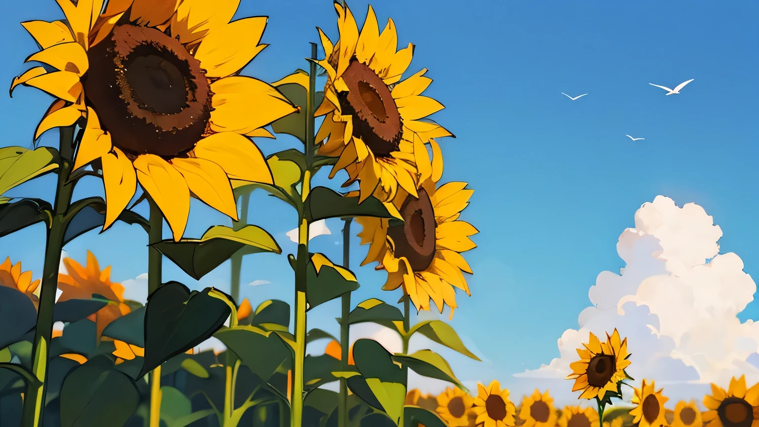 summer, blue sky, sunflower,